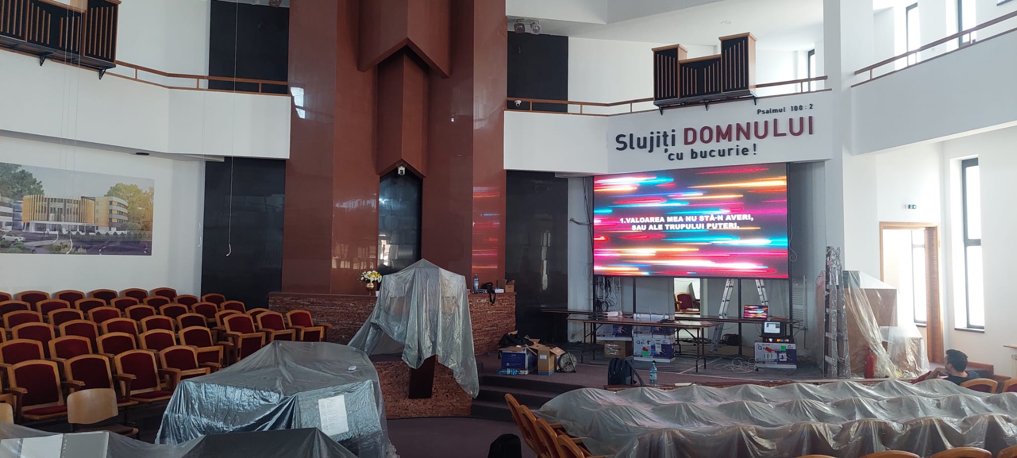 Ecran LED biserica - versuri cantece